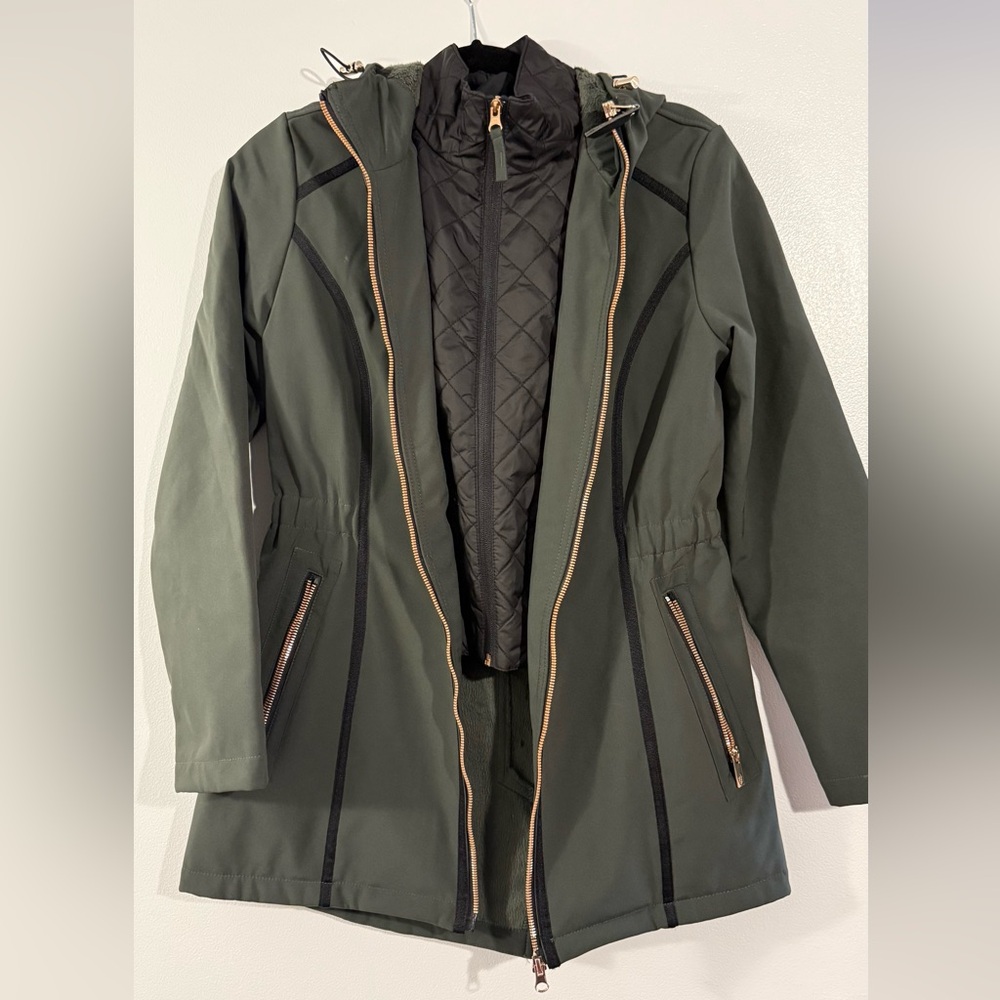 Free Country Dark Green Utility Jacket with Black Accents